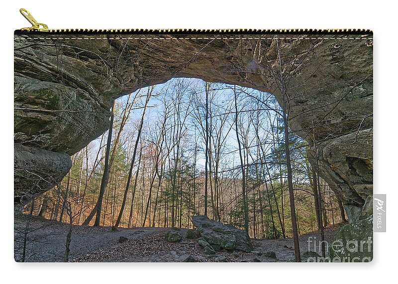 Nature Zip Pouch featuring the photograph Twin Arches 9 by Phil Perkins
