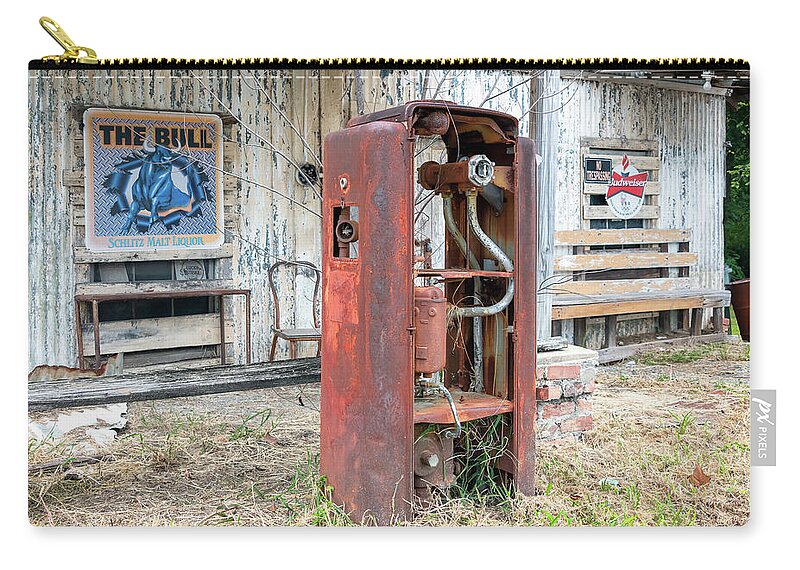 Rural Zip Pouch featuring the photograph Twin City Gas by John Kirkland