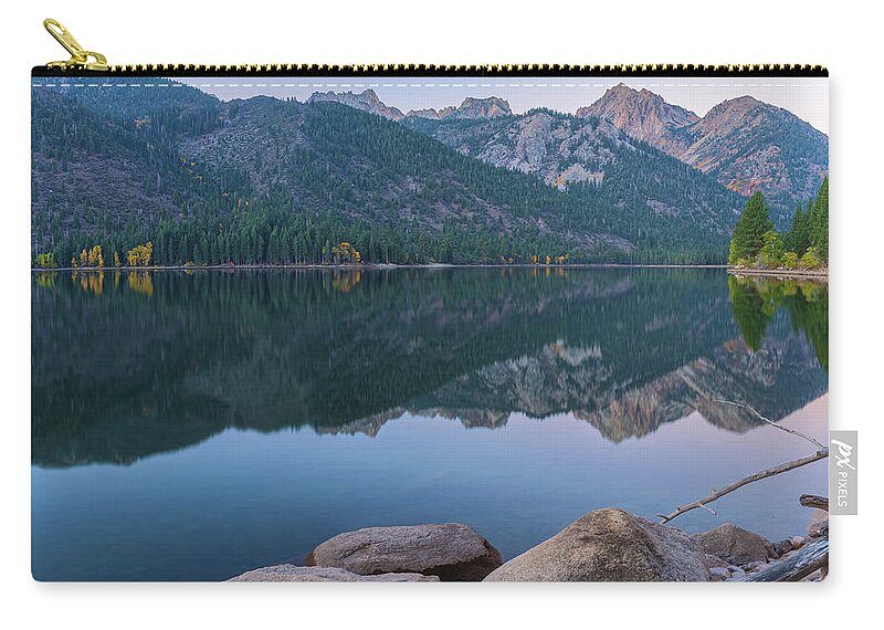 Eastern Sierra Nevada Mountains Zip Pouch featuring the photograph Twin Lake Reflection by Jonathan Nguyen