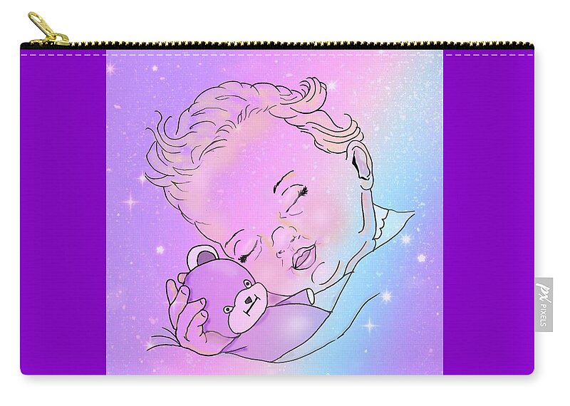 Baby Carry-all Pouch featuring the digital art Twinkle, Twinkle Little Dreams by Kelly Mills