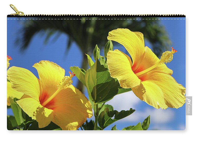 Flowers Zip Pouch featuring the pyrography Twins by Tony Spencer