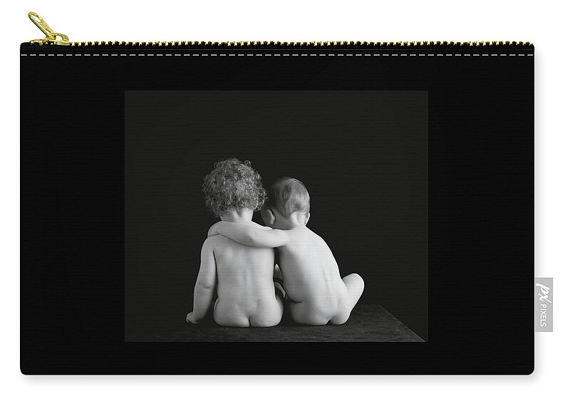 Black & White Zip Pouch featuring the photograph Twins, Yasmin and Dominic by Anne Geddes