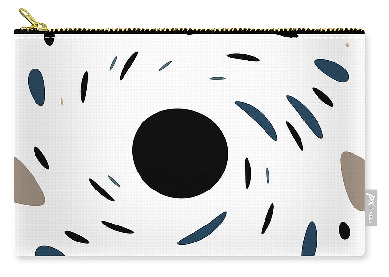 Black Zip Pouch featuring the photograph Twirl Polka Dots by Amelia Pearn