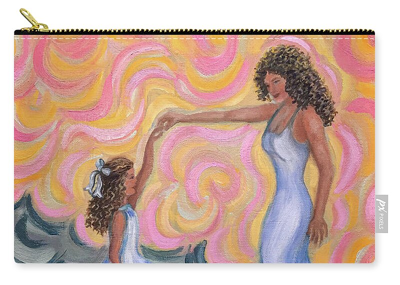Original Painting Zip Pouch featuring the painting Twirling on Swirls by Sherrell Rodgers