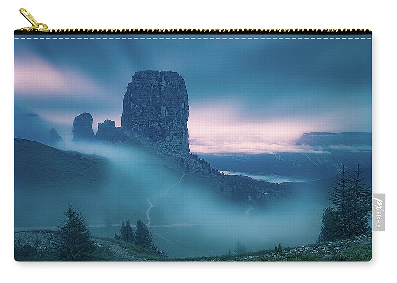 Peaks Zip Pouch featuring the photograph Twlight Flow by Henry w Liu