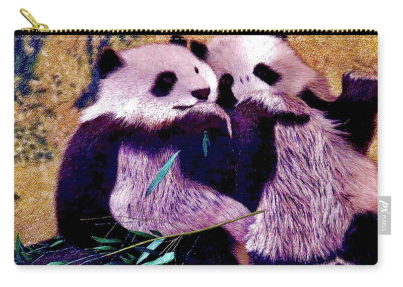 Pandas Carry-all Pouch featuring the photograph Two of a Kind by Kerry Obrist