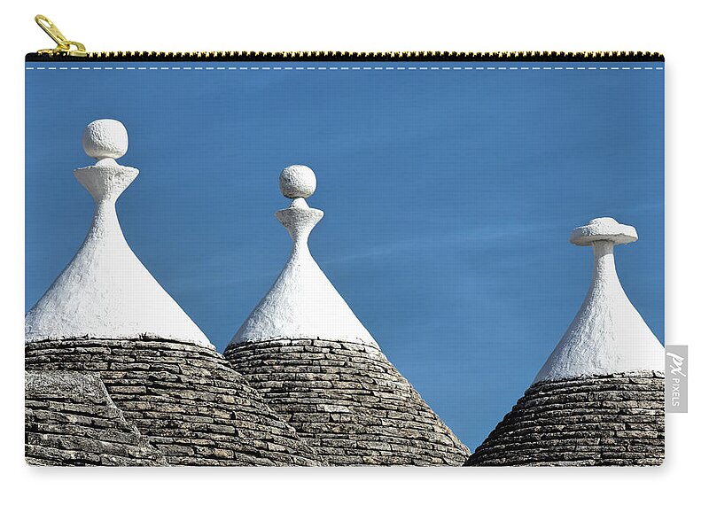 Trulli Zip Pouch featuring the photograph Two Plus One by Elvira Peretsman