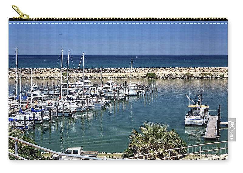 Boats Zip Pouch featuring the photograph Two Rocks Marina, Western Australia by Elaine Teague