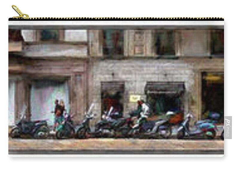 Scooters Zip Pouch featuring the photograph Two Wheelers by Aleksander Rotner