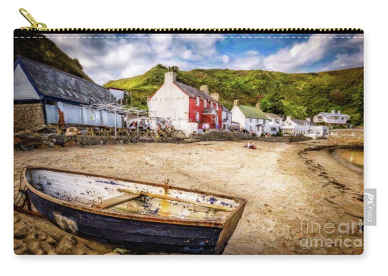 Ty Coch Zip Pouch featuring the photograph Ty Coch Inn Morfa Nefyn by Adrian Evans
