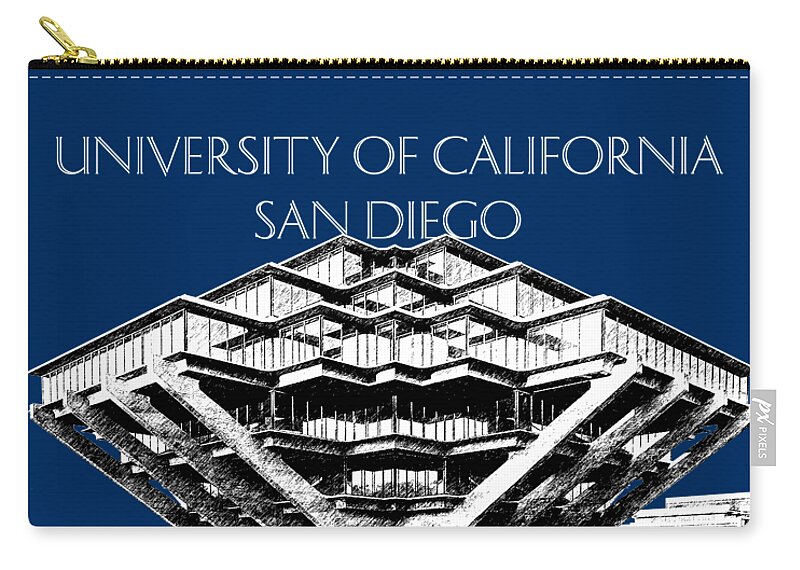 University Of California San Diego Zip Pouch featuring the digital art UC San Diego Navy Blue by DB Artist