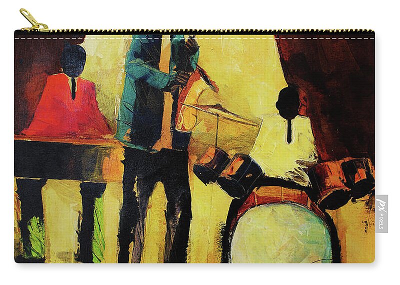 Nni Zip Pouch featuring the painting Under The light by Ndabuko Ntuli