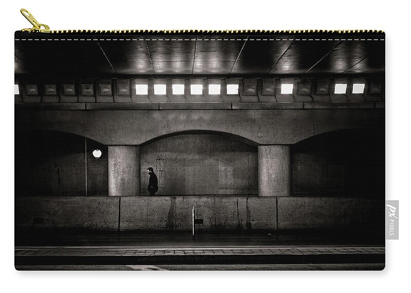 Brian Carson Zip Pouch featuring the photograph Under The Overpass No 4 by Brian Carson