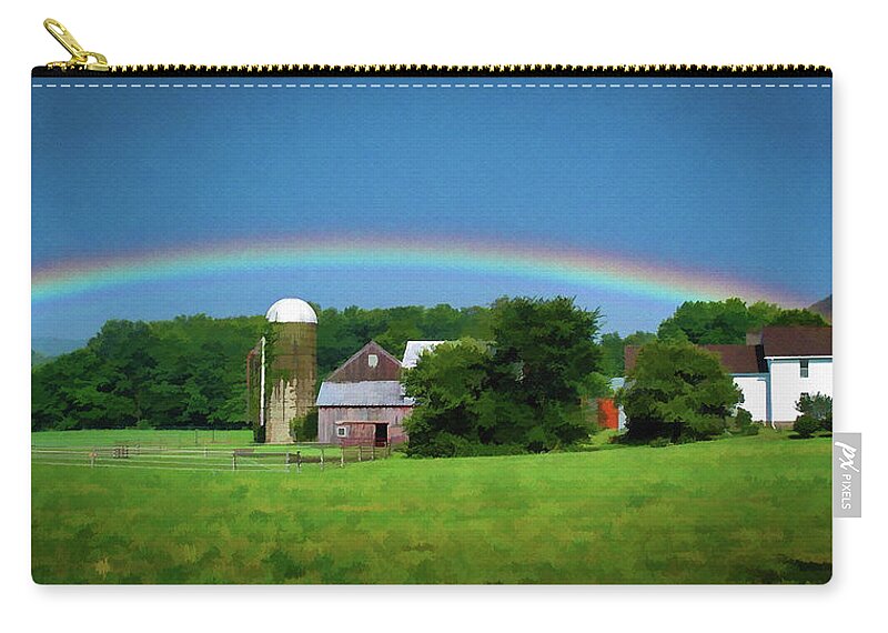 Lisa Carry-all Pouch featuring the digital art Under the Rainbow by Monroe Payne