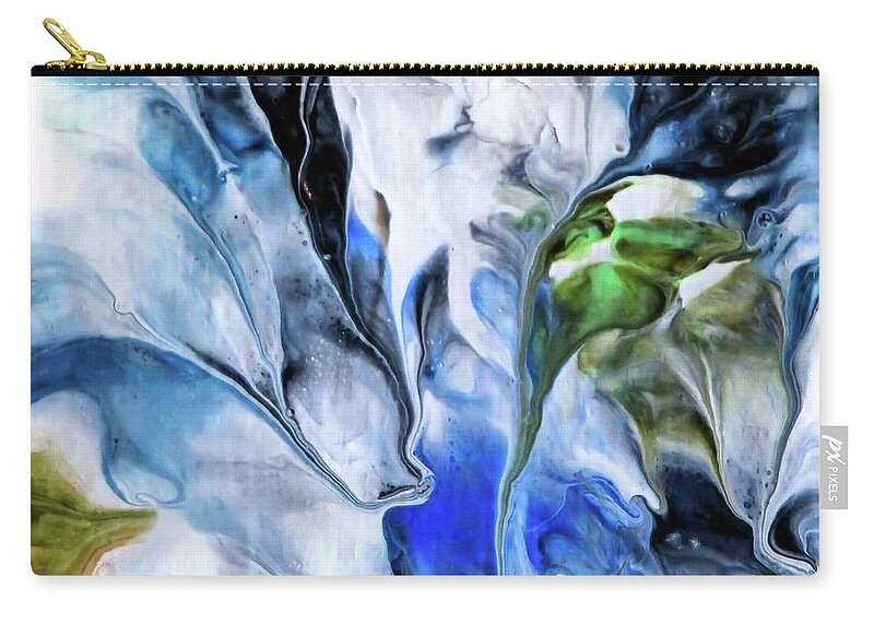 Acrylic Zip Pouch featuring the painting Underwater Explosion by Sandra Huston