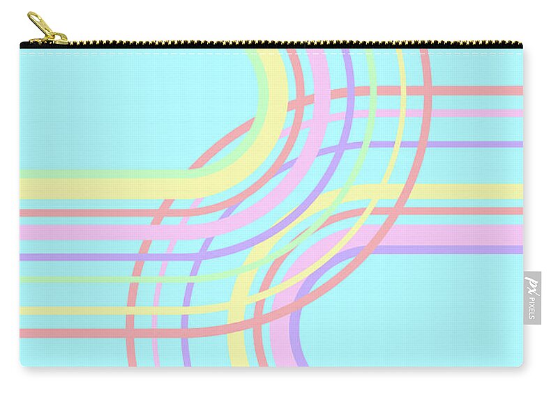 Graphic-design Zip Pouch featuring the digital art Unicorn Rainbow Arch Minimal Abstract #4 #decor #art by Anitas and Bellas Art