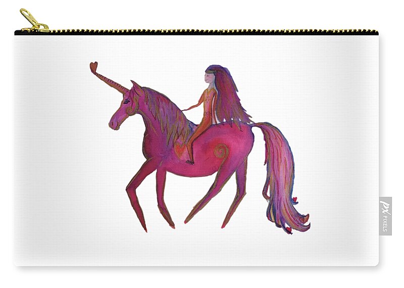 Unicorn Carry-all Pouch featuring the painting Unicorn Ride by Sandy Rakowitz