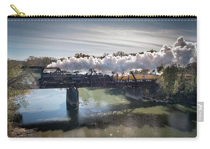 Railroad Zip Pouch featuring the photograph Union Pacific 4014 Big Boy at Arkadelphia Arkansas by Jim Pearson