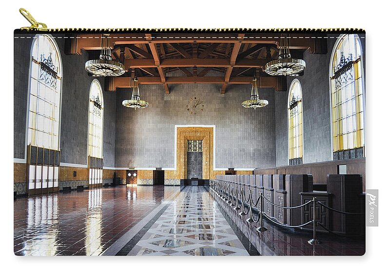 Union Station Zip Pouch featuring the photograph Union Station Los Angeles by Kyle Hanson
