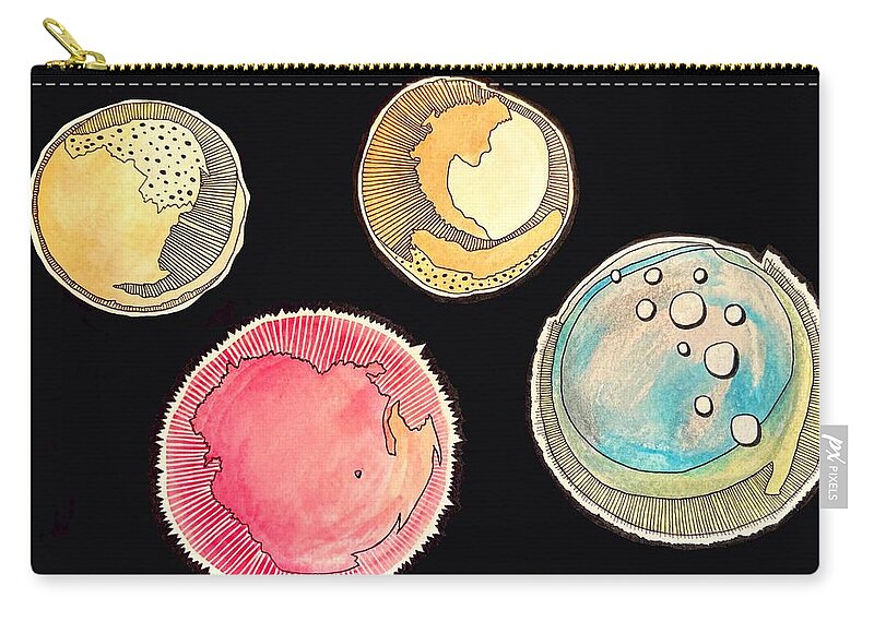 Universe Zip Pouch featuring the painting Universe by Tanja Leuenberger