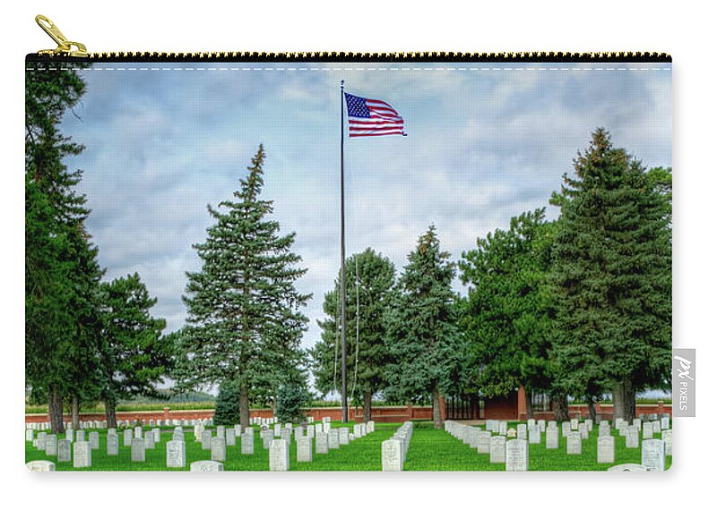 Flag Zip Pouch featuring the photograph Unknown Soldier, Fort McPherson by Jeff White