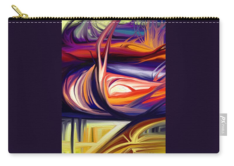 Abstract Zip Pouch featuring the digital art Unrest by Jennifer Galbraith