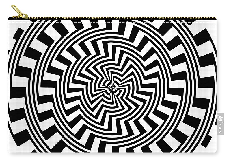 Op Art Zip Pouch featuring the mixed media Unspiral by Gianni Sarcone