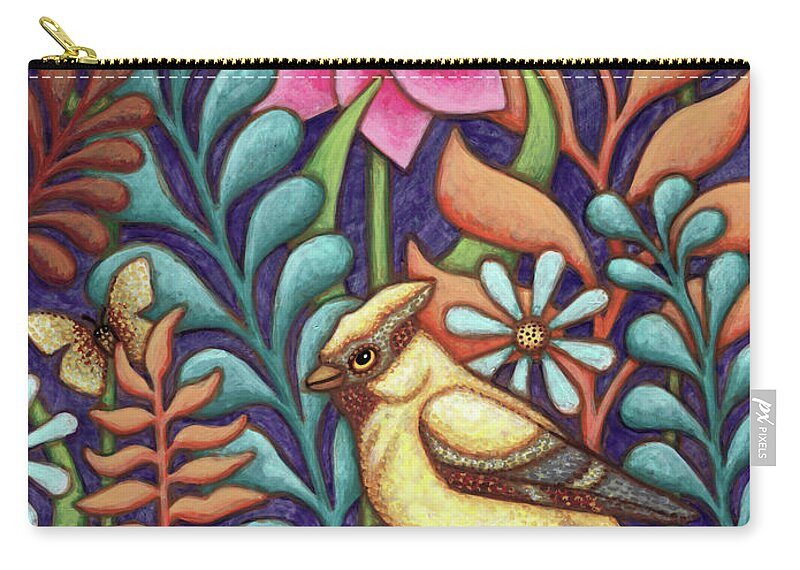 Bird Zip Pouch featuring the painting Unsuspecting Prey by Amy E Fraser