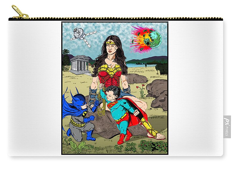 Illustration Zip Pouch featuring the digital art Untitled #1 from the New Gods Series by Christopher W Weeks