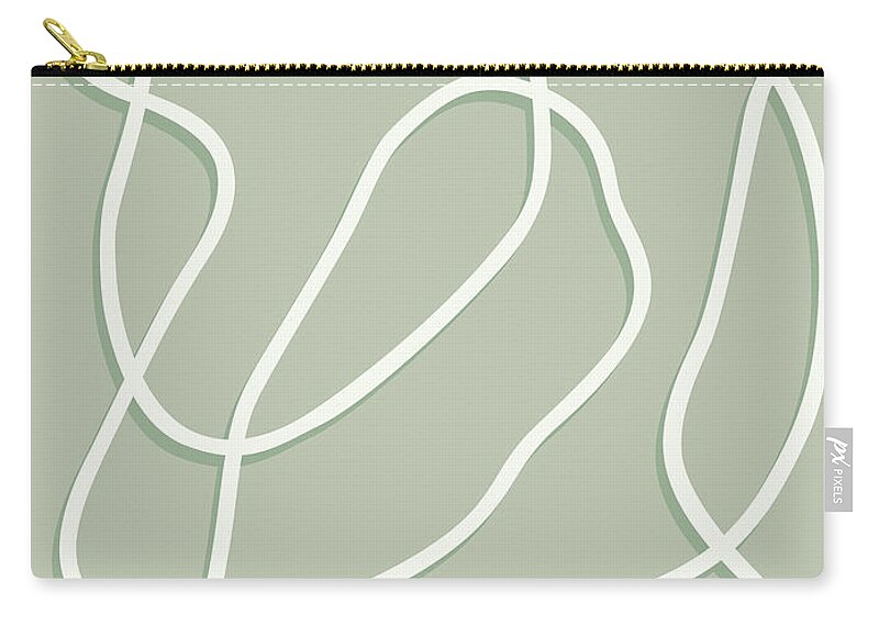 Nikita Coulombe Zip Pouch featuring the painting Untitled 27 in mint by Nikita Coulombe