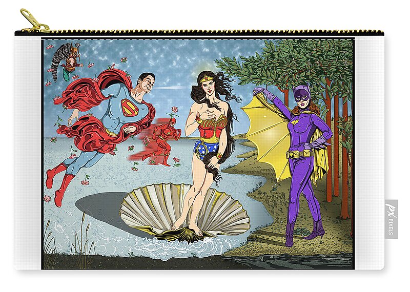 Illustration Zip Pouch featuring the digital art Untitled #5 from the New Gods Series by Christopher W Weeks