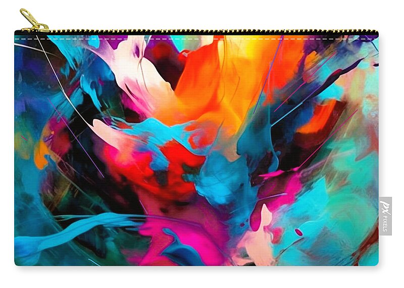 Abstract Art Zip Pouch featuring the painting Untitled V Art Print by Crystal Stagg