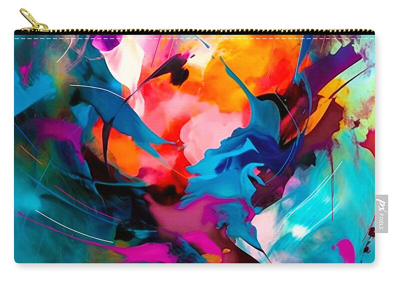 Abstract Zip Pouch featuring the painting Untitled VI Art Print by Crystal Stagg