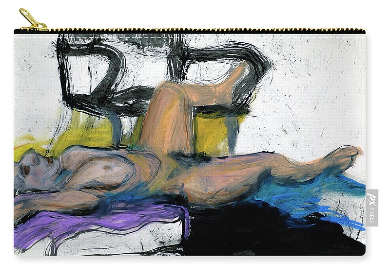 Figure Zip Pouch featuring the drawing Untitled_figure Study_bcd by Paul Vitko