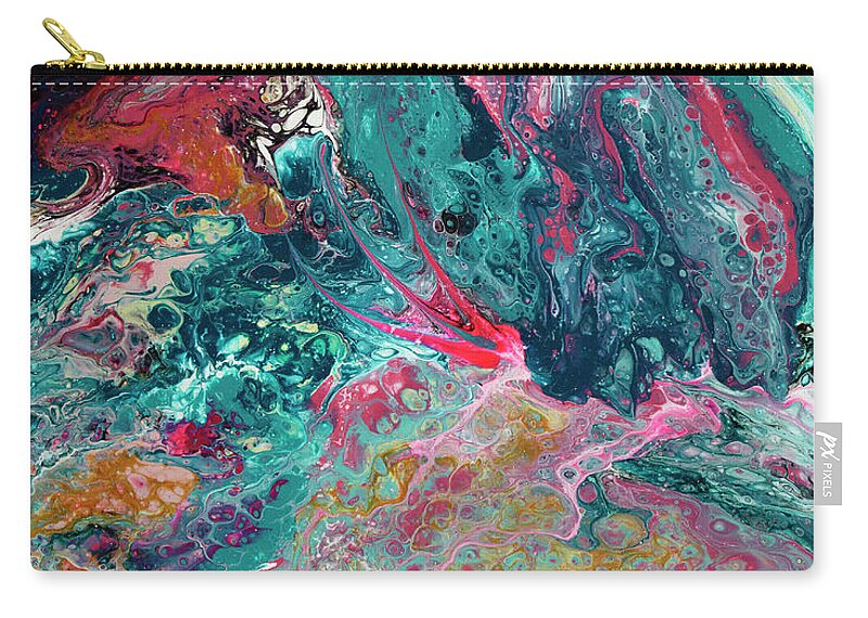 Abstract Art Zip Pouch featuring the painting Untitled...for now. by Tessa Evette