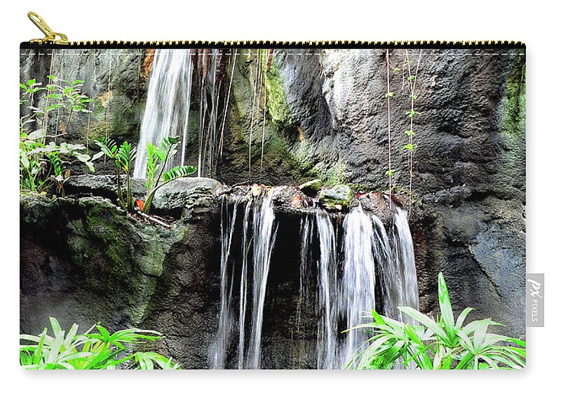 Waterfall Zip Pouch featuring the photograph Unusual Waterfall by Rosalie Scanlon