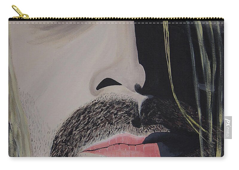 Rockumentory Zip Pouch featuring the painting Unwilling Voice by Dean Stephens