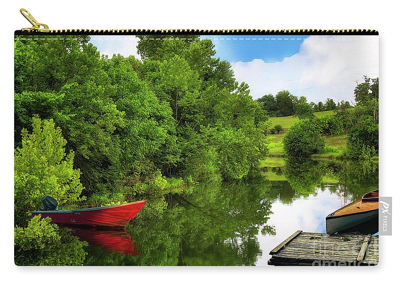 Creek Zip Pouch featuring the photograph Up the Creek by Shelia Hunt