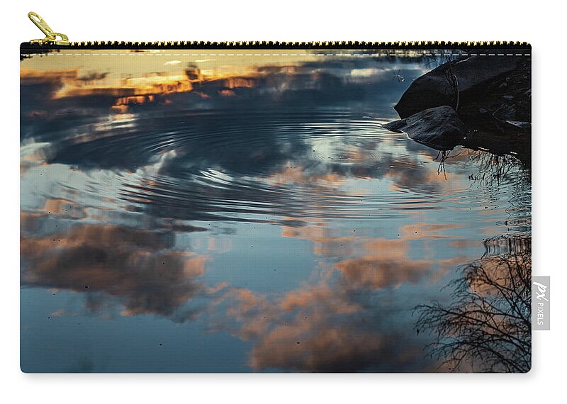 Catskills Zip Pouch featuring the photograph Upper Delaware River at Sunset by Amelia Pearn