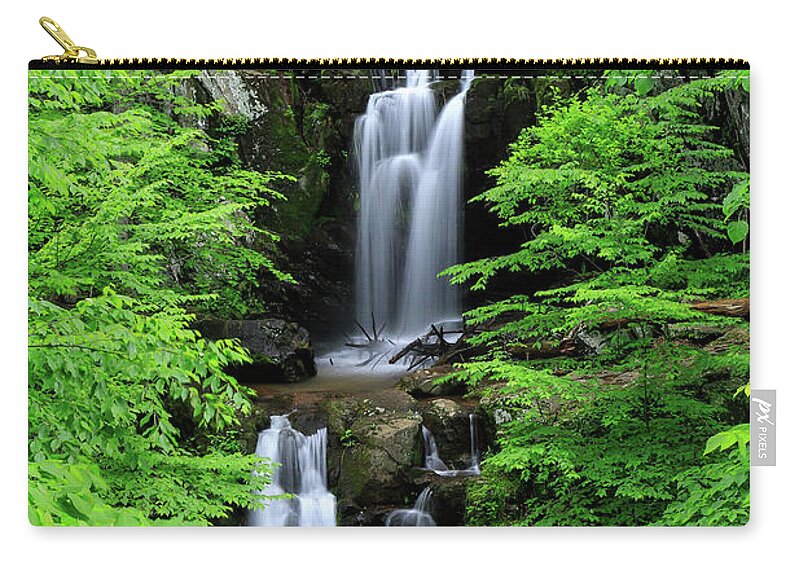 Upper Doyles River Falls Zip Pouch featuring the photograph Upper Doyles River Falls by Chris Berrier