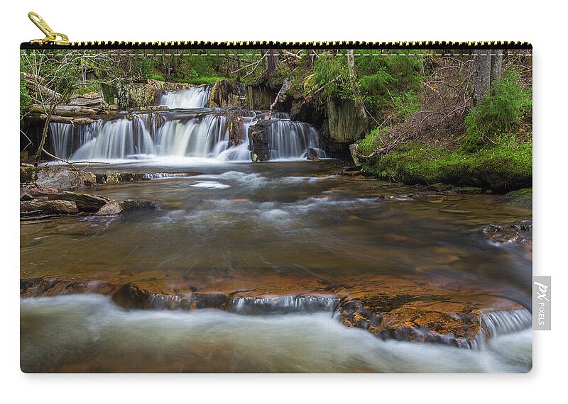 Upper Carry-all Pouch featuring the photograph Upper Nathan Pond Brook Cascade by Chris Whiton