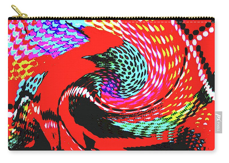 Black Zip Pouch featuring the digital art Upside Down and Round and Round by Vickie G Buccini