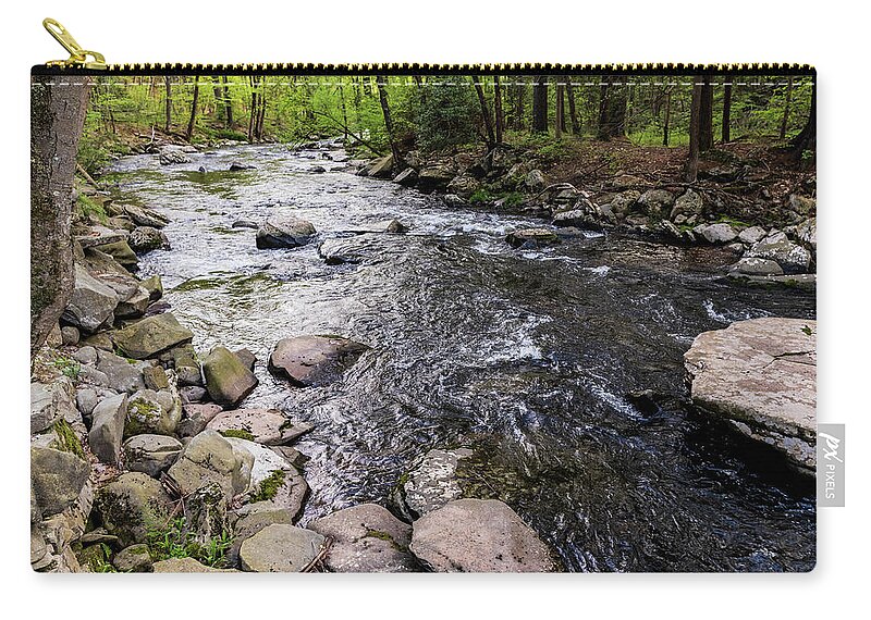 Catskills Zip Pouch featuring the photograph Upstate New York - Ten Mile River Narrowsburg by Amelia Pearn