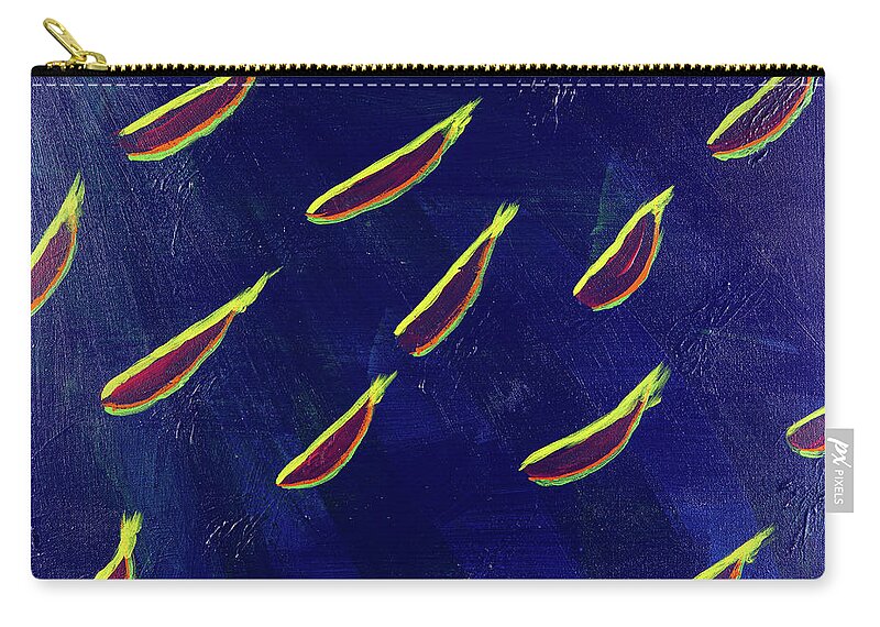  Zip Pouch featuring the painting Upstream II by Mark Lyons