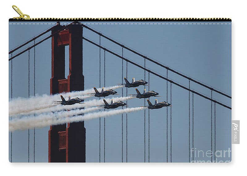 Us Navy Blue Angels Zip Pouch featuring the photograph US Navy Blue Angels SF Fleet Week by Tony Lee