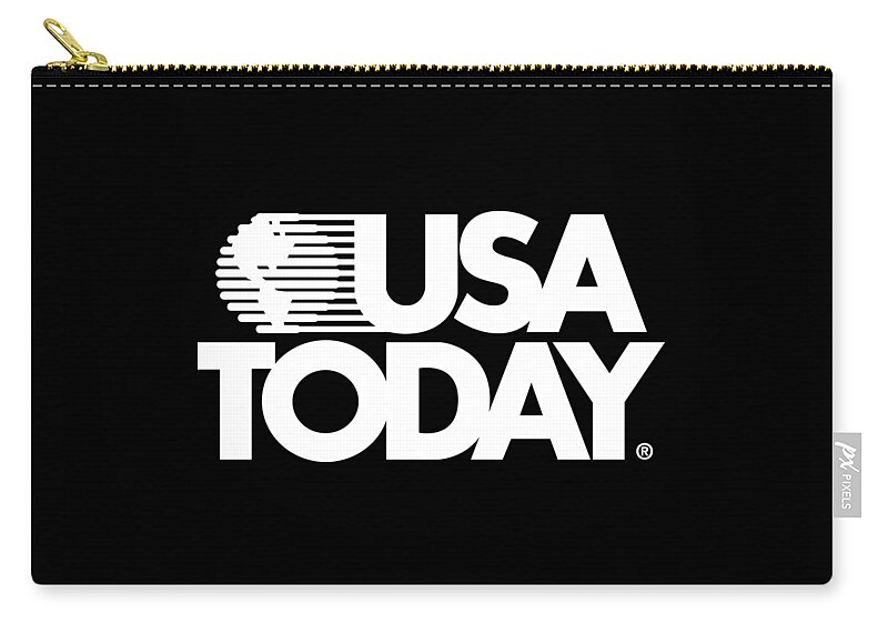 Usa Today Retro Zip Pouch featuring the digital art USA TODAY Retro White Logo by Gannett Co