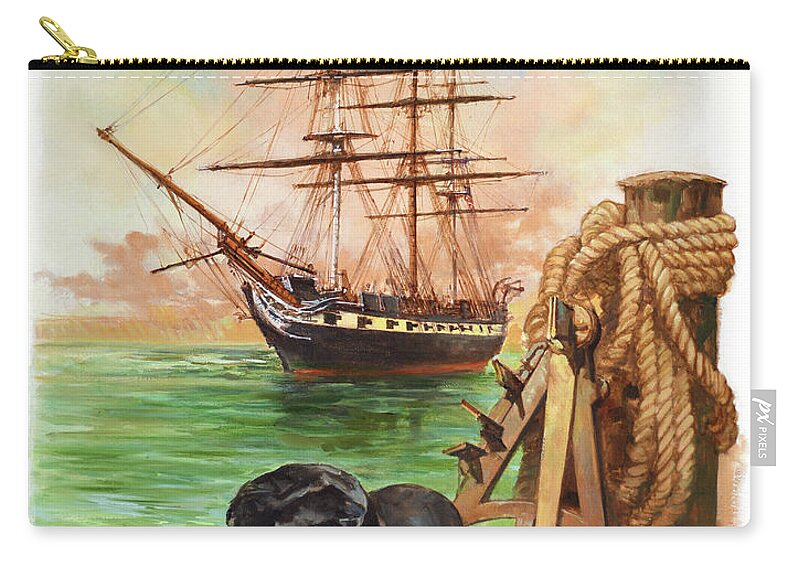 Dennis Lyall Zip Pouch featuring the painting USF Constellation by Dennis Lyall