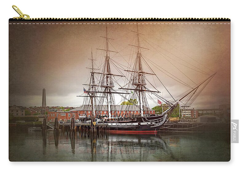 Boston Zip Pouch featuring the photograph USS Constitution Boston by Carol Japp