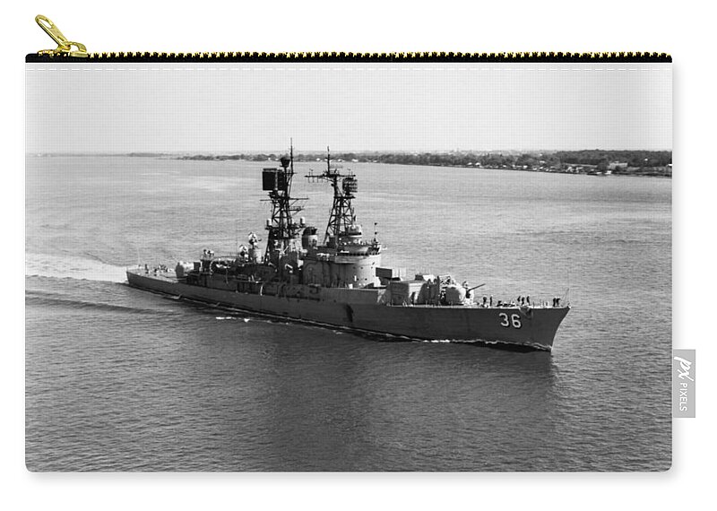 Uss John S Mccain Zip Pouch featuring the photograph USS John S. McCain - 1969 by War Is Hell Store