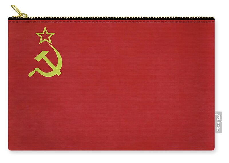 World Flag Zip Pouch featuring the digital art USSR Flag by Leslie Montgomery